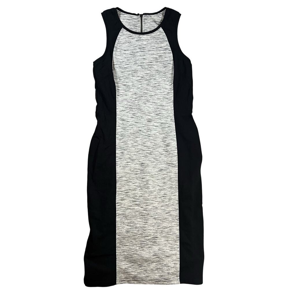 Athleta‎ Two Tone Bodycon City Scape Dress Black Grey S